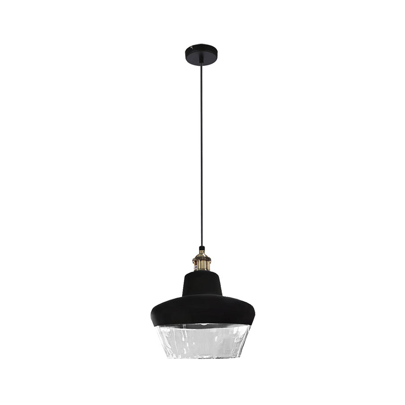 LUMINARIO COLGANTE TIPO CONTEMPORANEO (25X110CMS) INCLUYE FOCO 1XE26 ACABADO DE METAL NEGRO CON CRISTAL  CLASS *** HA. LUMI ***