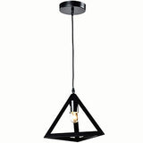 LUMINARIA COLGANTE VG05-001 ESTILO VINTAGE  DIAMETRO 25 CMS ALTURA 90 CMS  METAL NEGRO  1 X E26