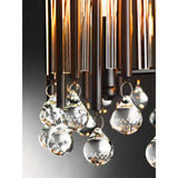 LUMINARIO COLGANTE ESTILO OVAL  4XE15 C/ CRISTAL HIERRO COLOR NEGRO *** EXHIBIDO ***