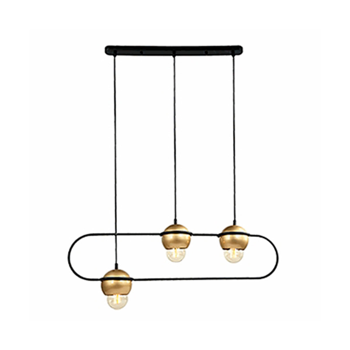 LUM COLGANTE 3 LUCES LED E26 40W LATON DORADO  CLASS *** HA. LUMI ***