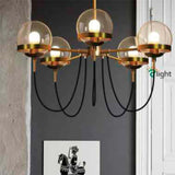 LUMINARIO COLGANTE DE 4 ESFERAS  4XE26 LATON-VIDRIO COLOR DORADO *** HAE *** *** INCLUYE FOCO ***