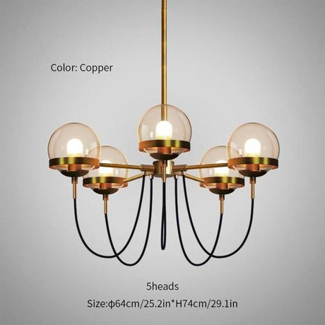 LUMINARIO COLGANTE DE 4 ESFERAS  4XE26 LATON-VIDRIO COLOR DORADO *** HAE *** *** INCLUYE FOCO ***