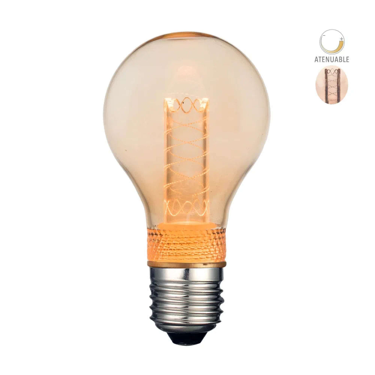 FOCO LED TECNOLITE ADHAFERA TIPO VINTAGE 2.3W LUZ SUAVE CÁLIDA BASE E27 ATENUABLE FILAMENTO HORIZONTAL*** HAE ***