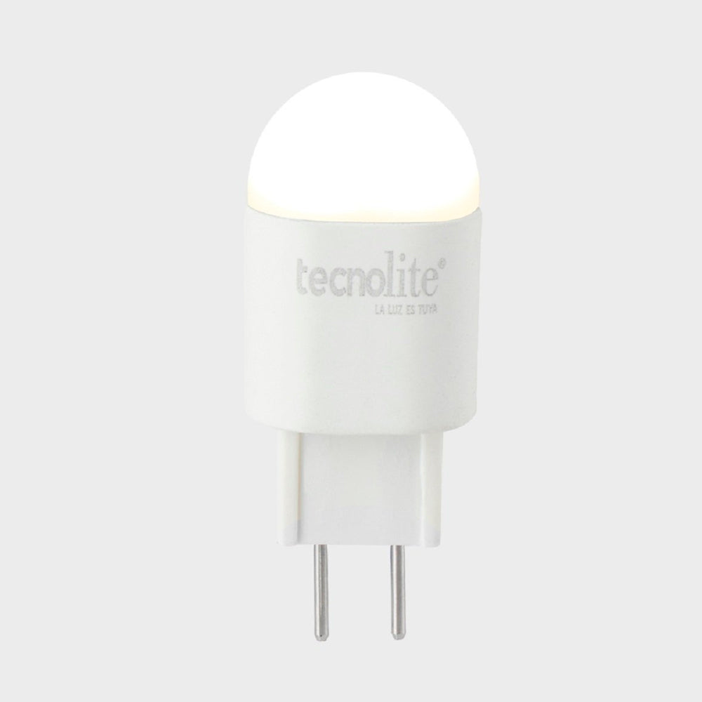 FOCO LED TECNOLITE TIPO AMPOLLETA 127V / 2W LUZ SUAVE CÁLIDA BASE GY6.35