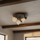 PLAFON CUADRADO BLANCON CON NARANJA E26X2 CLASS *** HA. LUMI ***