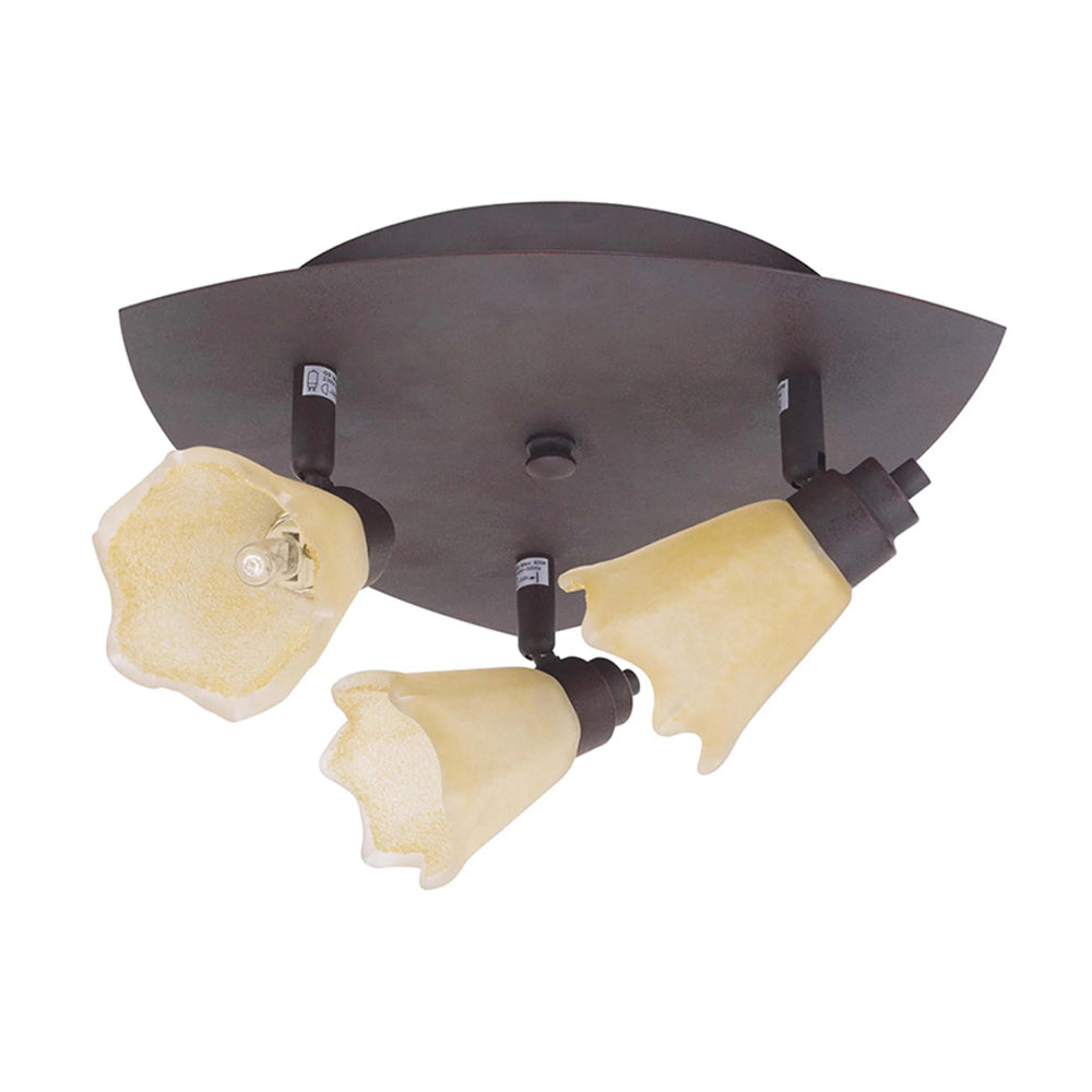 PLAFON TRIPLE NEGRO CON PANTALLA CRISTAL G9X3 CLASS *** HA. LUMI ***