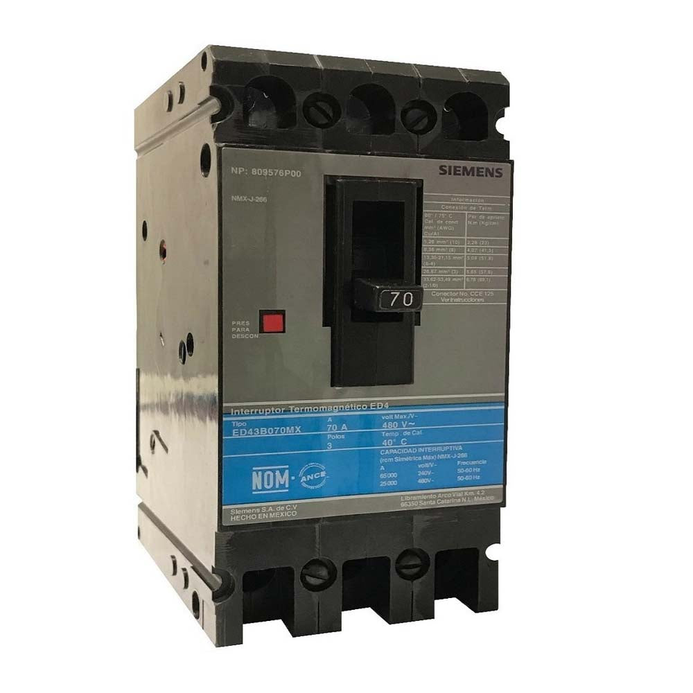 I.T.M. 3X70A/600V ED63B070MX A7B10000002725 SIEMENS