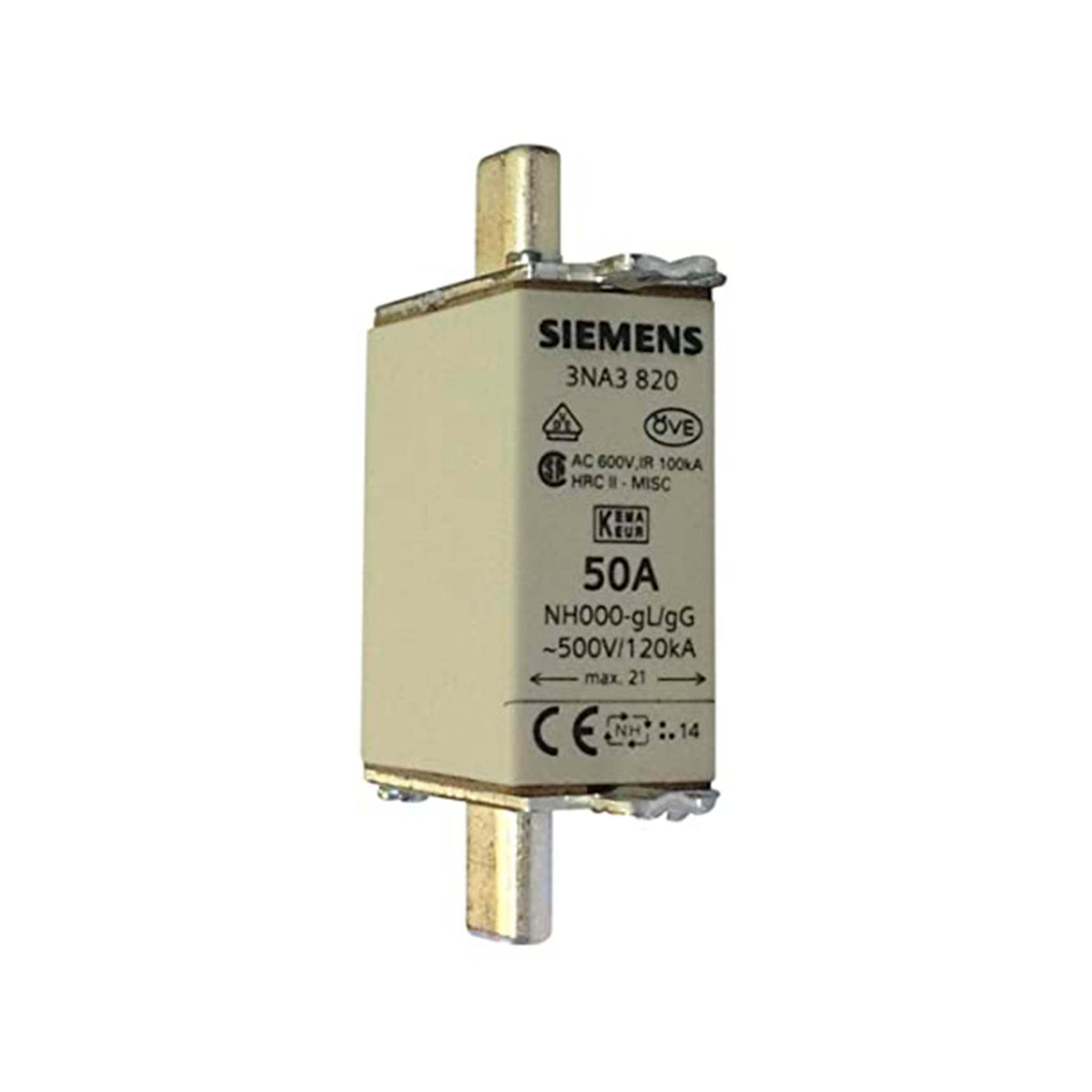 FUSIBLE NH SIEMENS 50AMP TAMAÑO 00 3NA3820