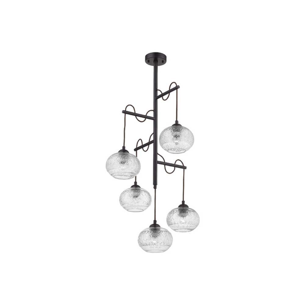 COLGANTE DE CRISTAL TECNOLITE DIADEM IV 1.5M DE ALTURA 300W CINCO BASES E27 NO INCLUYE FOCOS