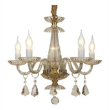 LAMPARA COLGANTE LUMICENTRO CANDELABRO COLOR DORADO DE 5 LUCES LUMIMEXICO