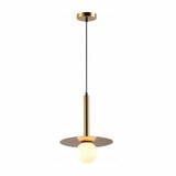 LUMINARIA COLGANTE ORO/CRISTAL OPALINO 1X60W. FIONA *** EXHIBIDO ***
