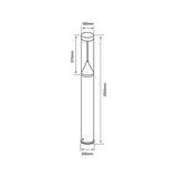 POSTE LED EXTERIOR 2.50 M. 30 W LUZ CALIDA BRILLANTE IP65 IK06 NO ATENUABLE LED INTEGRADO