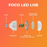 FOCO DE ALTA POTENCIA LHB LED T80 30 W LUZ DE DIA BASE E27 NO ATENUABLE