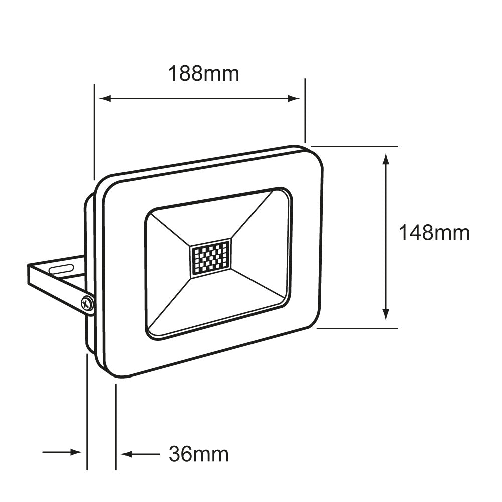 REFLECTOR LED 30W 100-240V 6500K COLOR NEGRO ***TECNOLITE HAE***