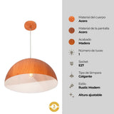 LAMPARA COLGANTE MADERA OSCURO E27 60W 1 LUZ *** HA. LUMI ***