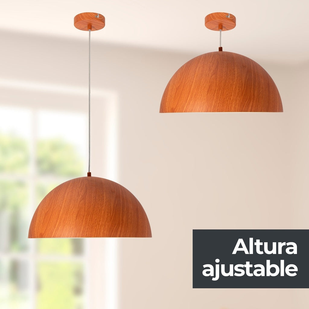 LAMPARA COLGANTE MADERA OSCURO E27 60W 1 LUZ *** HA. LUMI ***