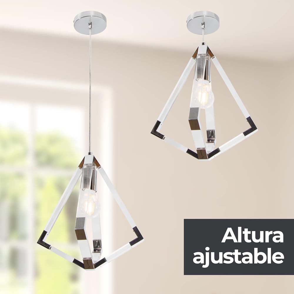 LAMPARA COLGANTE CROMO ESTILO MODERNO 40W E27 1 LUZ  *** HA. LUMI ***