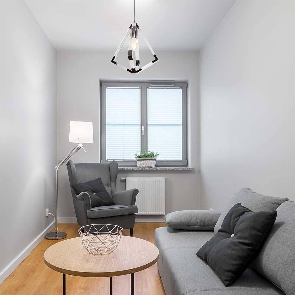 LAMPARA COLGANTE CROMO ESTILO MODERNO 40W E27 1 LUZ  *** HA. LUMI ***