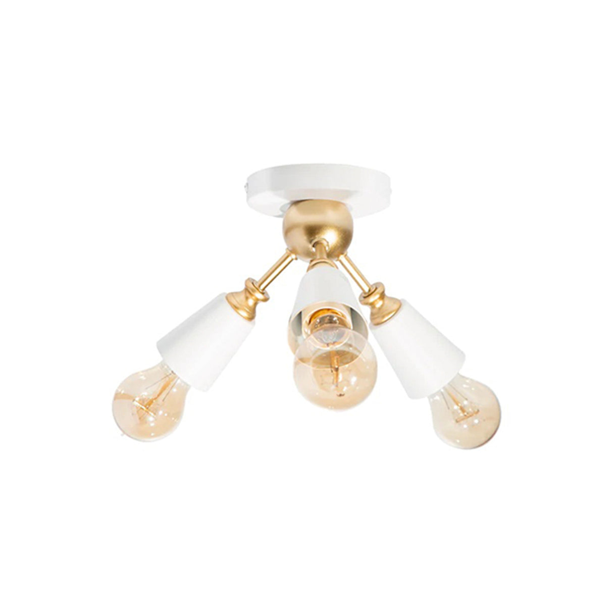 LAMPARA DE TECHO VINTAGE BLANCO MATE ORO 40W E27 3 LUCES 120V 27X18 S/FOCO *** HA. LUMI ***