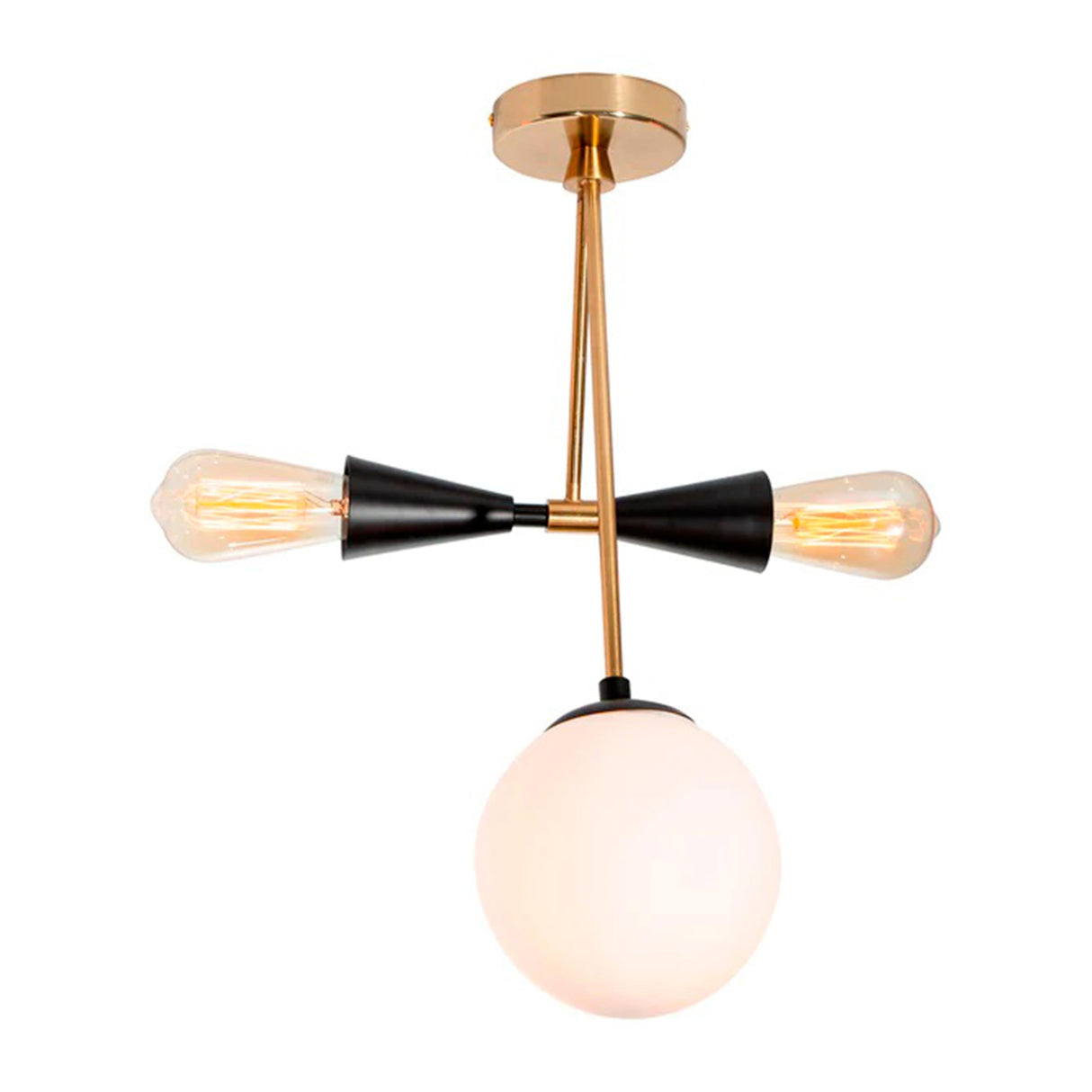 LAMPARA DE TECHO BRONCE OPALO HELADO 3 LUCES E27 40W 120V 28X24.5X51 S/FOCO *** HA. LUMI ***