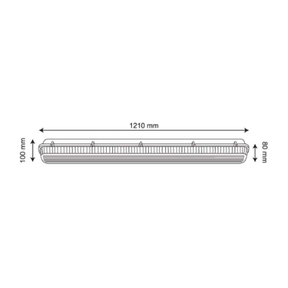 LÁMPARA DE INTERIOR LED TECNOLITE OPORTO II PARA SOBREPONER A PRUEBA DE VAPOR 32W LUZ BLANCA NEUTRA BASE G5