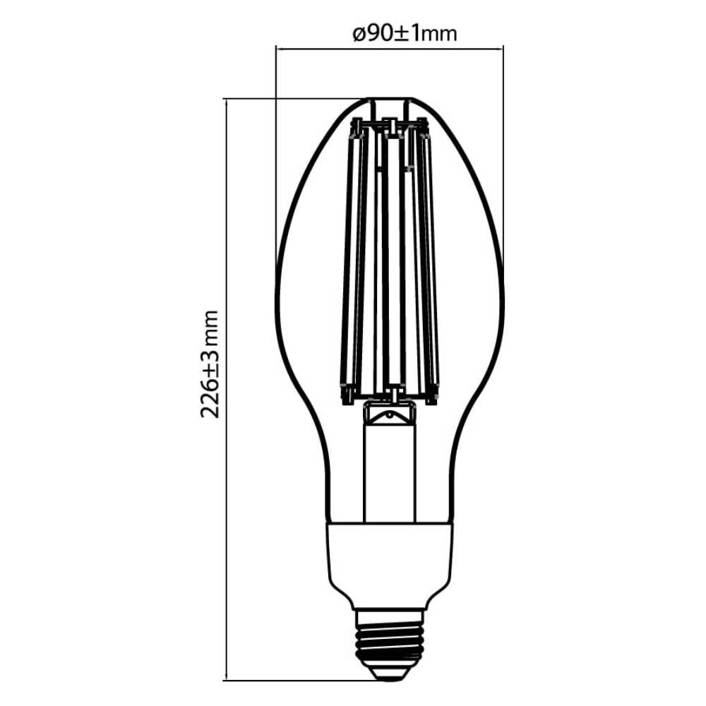 LAMPARA DE FILAMENTO LED 32W 100-277V CRI80 5000LM 5000K 25000HR IP65 BASE E27