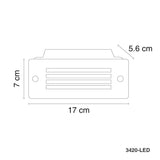 LUMINARIA LED DE CORTESIA CALUX 1.6W 100-240V 3000K 70LM IP65 ACABADO ACERO INOXIDABLE 3420-LED