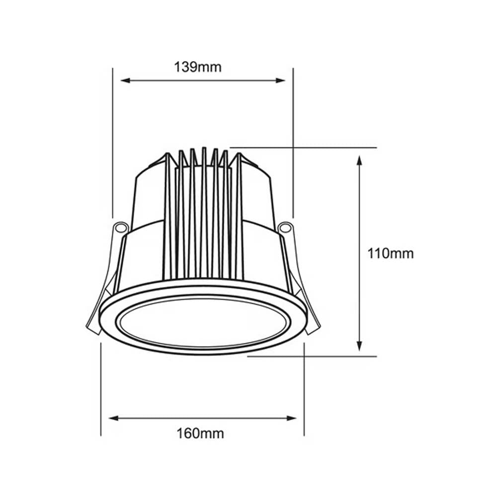 LAMPARA EMPOTRABLE DOWNLIGHT LED 35 W LUZ BLANCA CONFIGURABLE ATENUABLE IP54