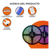 KIT DE 2 TIRAS LED 35W 100-240V 20M RGB 35TIRLEDRGBVCDBT2M HALO RGB TECNOLITE***HAE 2024***