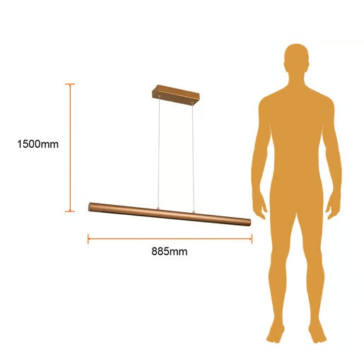 LAMPARA LINEAL COLGANTE LED METAL 88.5CM 36W LUZ CALIDA BRILLANTE IRC90 NO ATENUABLE 36CTLLED170MV30D