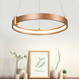 LAMPARA COLGANTE LED CIRCULAR METAL 40.5CM 36W LUZ CALIDA BRILLANTE IRC90 NO ATENUABLE 36CTLLED171MV30D*** HAE ***