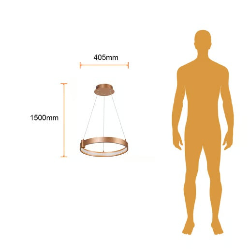 LAMPARA COLGANTE LED CIRCULAR METAL 40.5CM 36W LUZ CALIDA BRILLANTE IRC90 NO ATENUABLE 36CTLLED171MV30D*** HAE ***