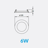 LUMINARIA FLAT LED ESTEVEZ 5" 6W LUZ CÁLIDA ***HAE2025***