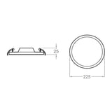 LUMINARIO FLAT-DECO NIQUEL 25W 2700K 120-240V ***HAE2025***