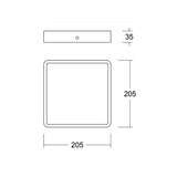 LUMINARIO DRUM-SQUARE-DECO COBRE 20X20 24W 2700K 120-240V