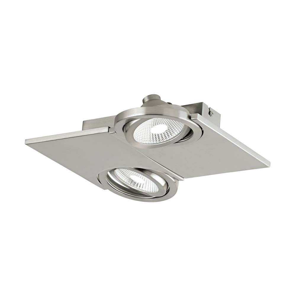 LUM TECHO LED DOBLE 10W PLATA BREA MCA EGLO *** HA. LUMI ***