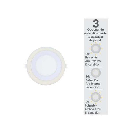 LAMPARA PLAFON FLAT HALO 6+3W LUZ NEUTRA ESTEVEZ