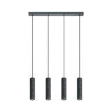 LUMINARIO COLGANTE MENTALONA DE 4 LUCES ACERO ANTRACUTA TERRAZO NEGRO BLANCO GU10 4X3W INLCUYE FOCOS