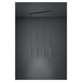 LUMINARIO COLGANTE MENTALONA DE 4 LUCES ACERO ANTRACUTA TERRAZO NEGRO BLANCO GU10 4X3W INLCUYE FOCOS