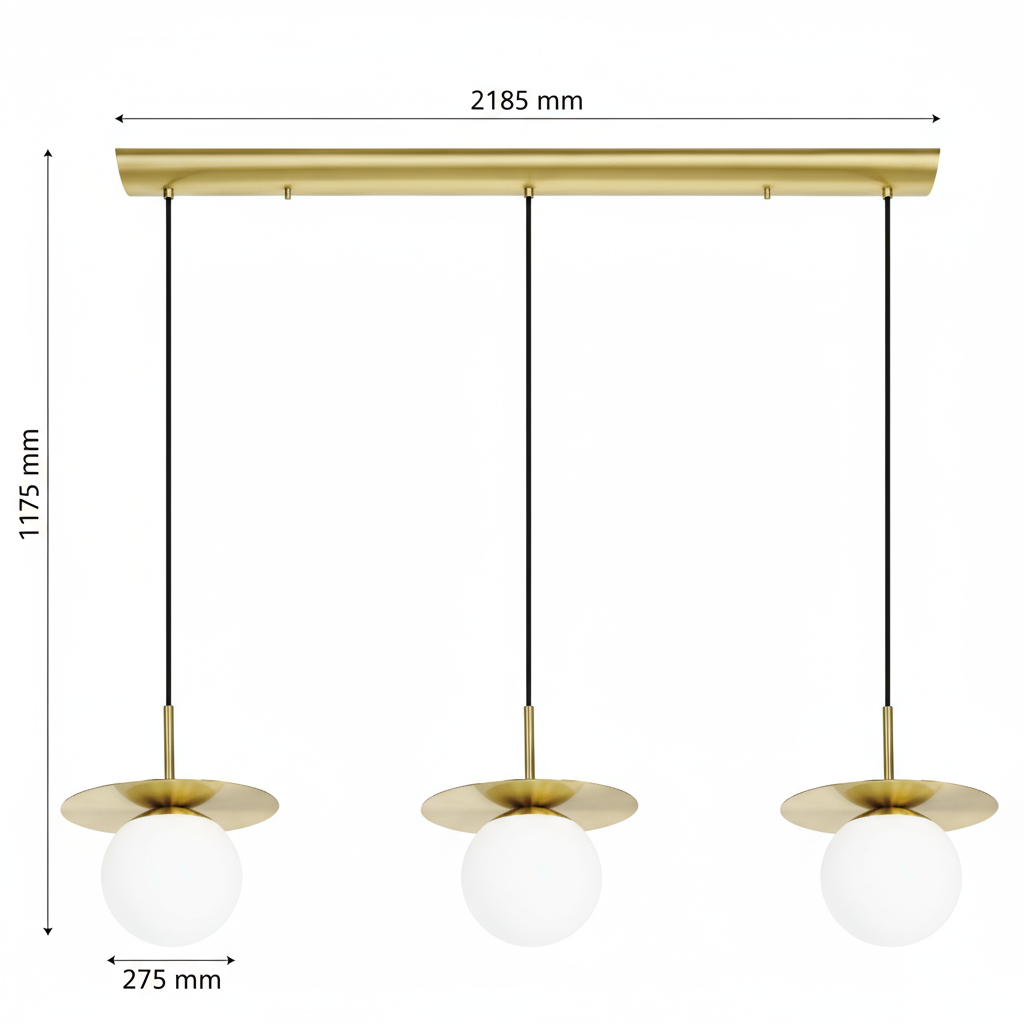 LAMP COLGANTE TRIPLE ESFERA E27(NO INCLUIDA) ARENALES  *** HA. LUMI ***