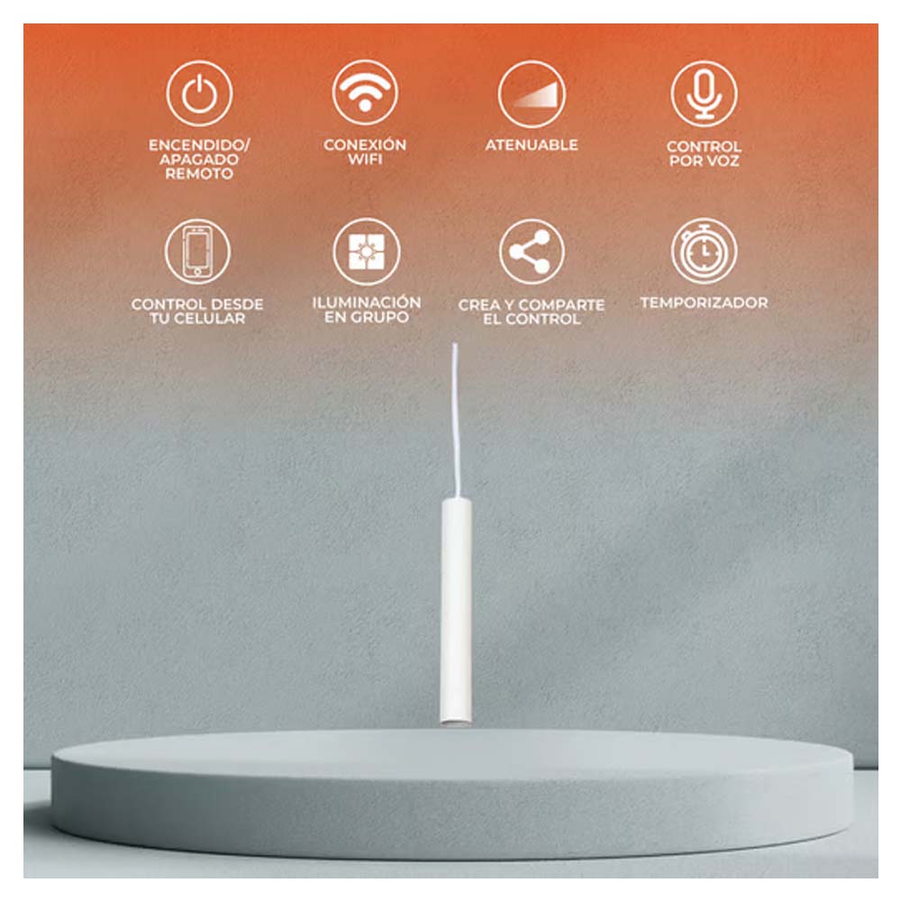 COLGANTE SMART LED 3W. LUZ SUAVE CALIDA ATENUABLE COMPATIBLE APP MOVIL Y ASISTENTE VOZ BLANCO EPSILON ***TECNOLITE HAE***