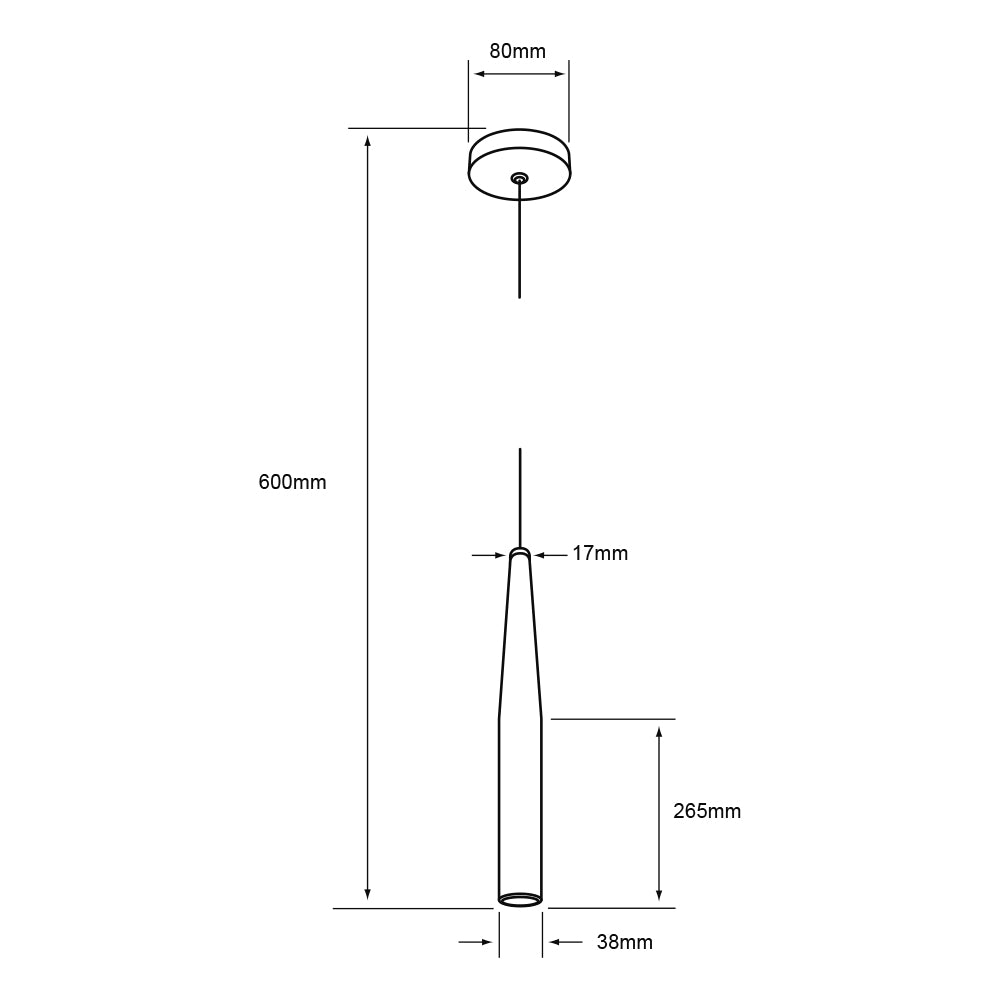 INT SUSP LED 3W 100-240V 3000K 117LM BLANCO ***TECNOLITE HAE***