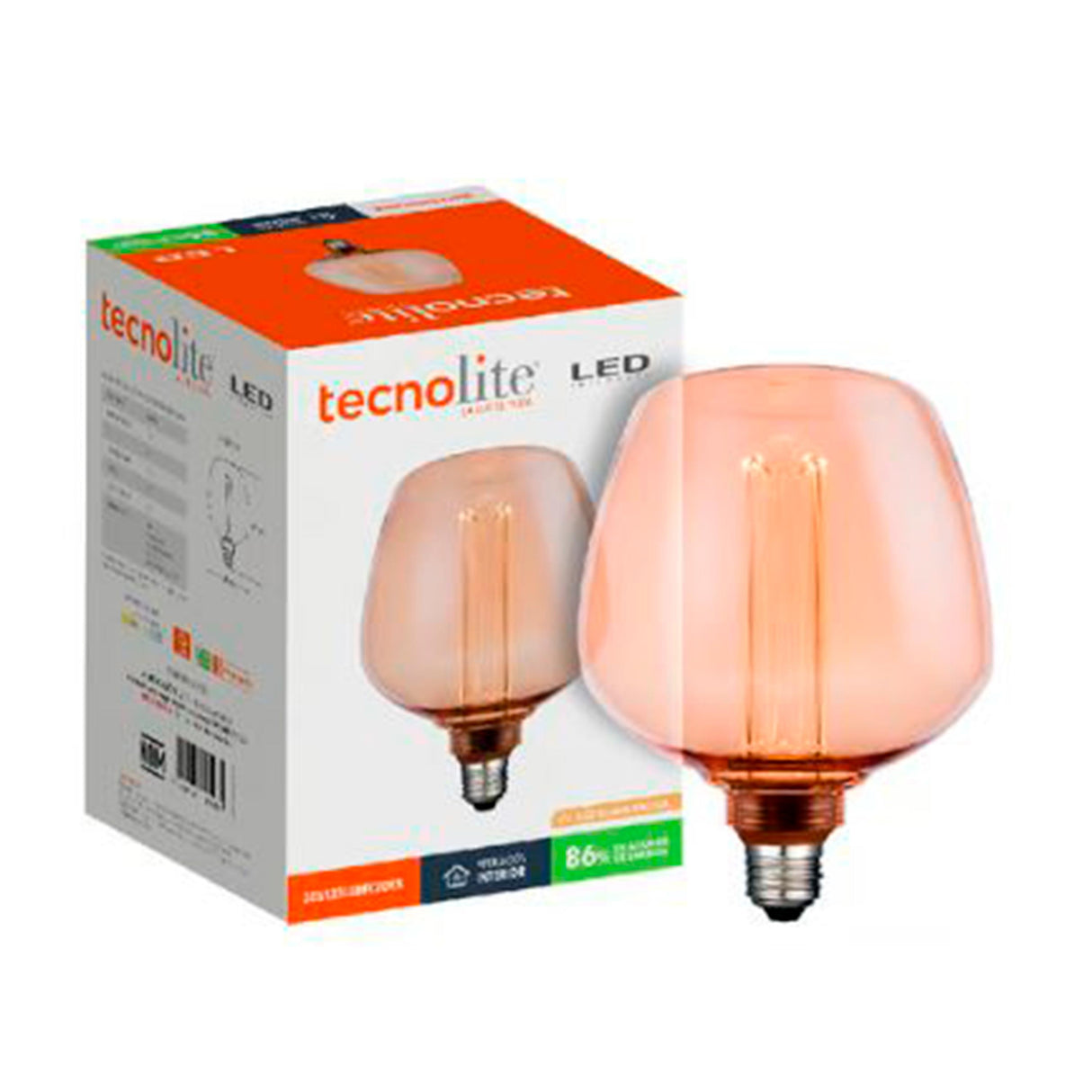 FOCO LED VINTAGE 3.5W/127V. 2000K LUZ SUAVE CALIDA 3DS123LEDFC20VA
