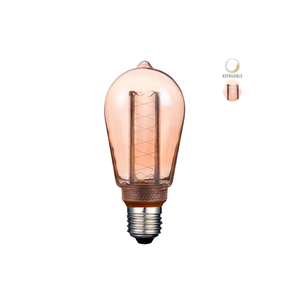 FOCO LED TECNOLITE VINTAGE ATENUABLE 3.5W LUZ SUAVE CÁLIDA BASE E27 FILAMENTO HORIZONTAL