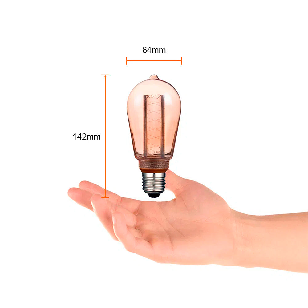 FOCO LED TECNOLITE VINTAGE ATENUABLE 3.5W LUZ SUAVE CÁLIDA BASE E27 FILAMENTO HORIZONTAL