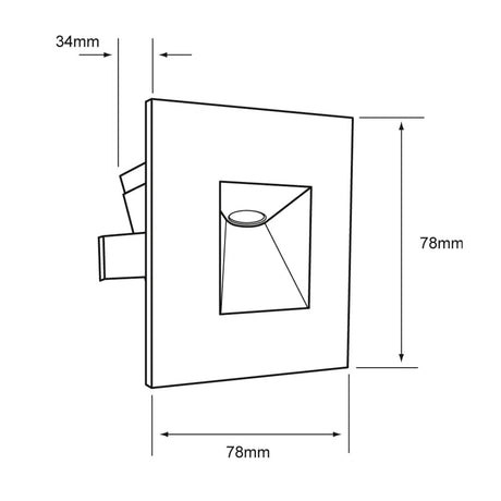 LÁMPARA DE INTERIOR EMPOTRABLE LED CYRANO TECNOLITE 3W LUZ SUAVE CÁLIDA NEGRO
