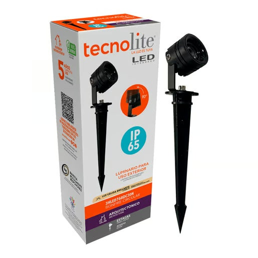 LAMPARA CON ESTACA LED JARDIN 3 W 24 V LUZ CALIDA BRILLANTE DIRIGIBLE IP65 IK06 NO ATENUABLE 3HLED768DC30N