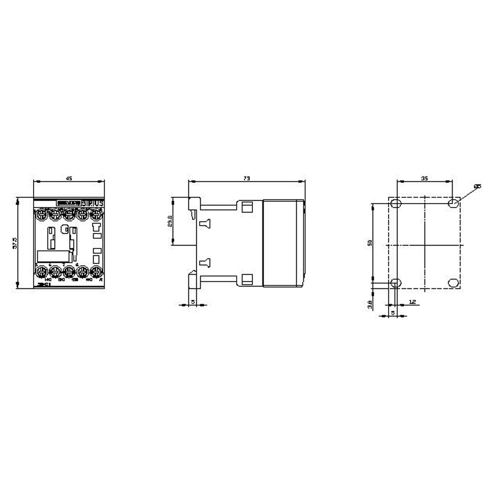 CONTACTOR AUXILIAR TAM. S00 2NA+2NC 24V. 60HZ. 3RH21221AB00 SIRIUS SIEMENS