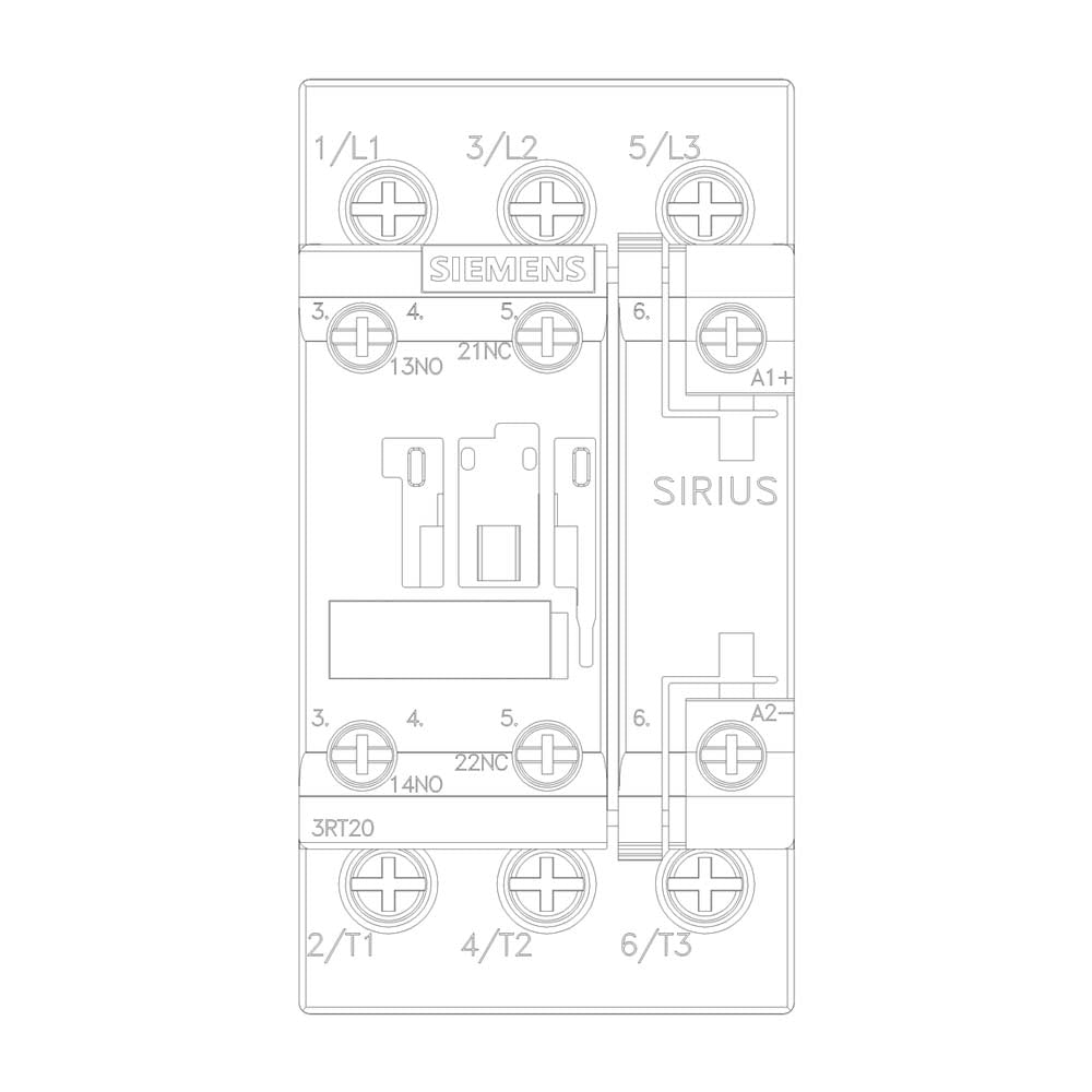 CONTACTOR SIRIUS SIEMENS 5HP 220V 10HP 440V 17A BOBINA 24VDC 1NA+1NC 3RT20251BB40