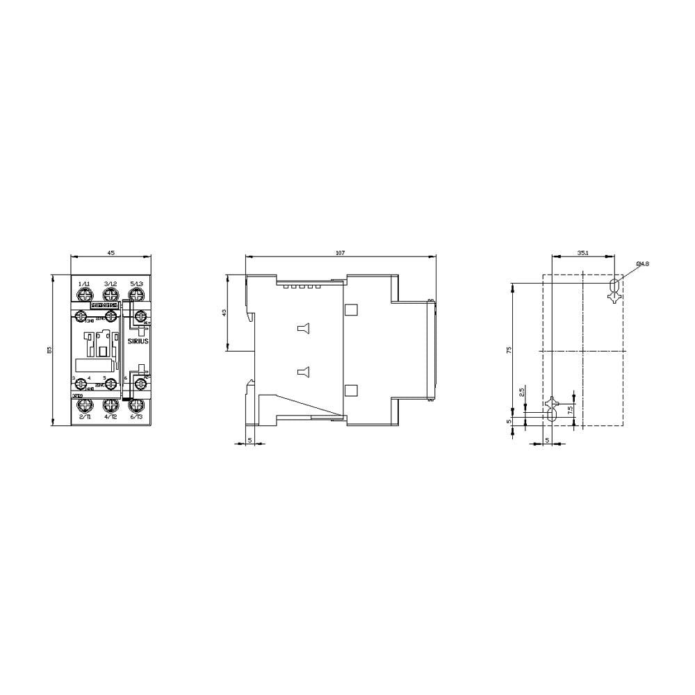 CONTACTOR SIRIUS SIEMENS 5HP 220V 10HP 440V 17A BOBINA 24VDC 1NA+1NC 3RT20251BB40